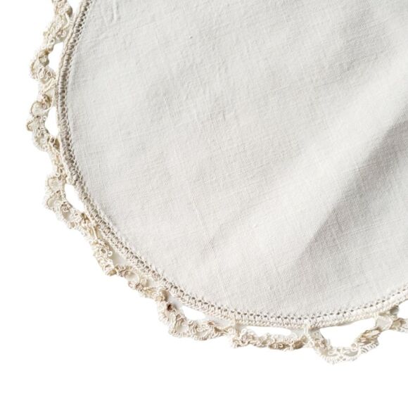 Vintage Crochet Edgeing 9" Doily Ivory - Picture 4 of 6